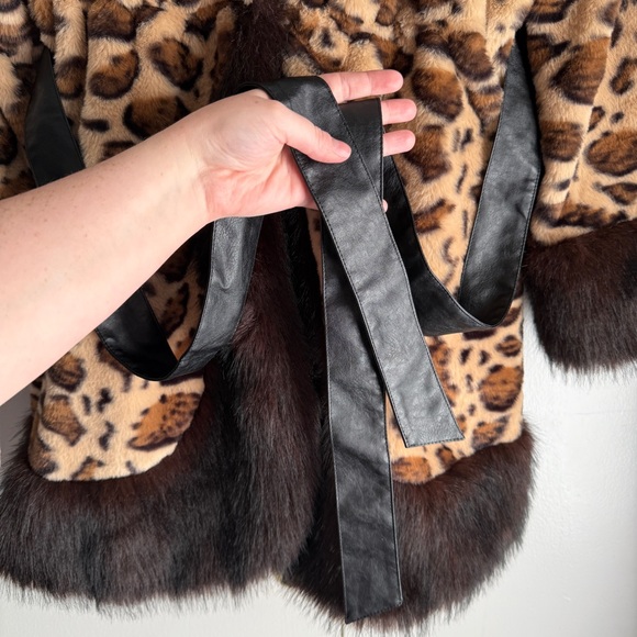 Cheetah Leopard Faux Faur Coat Belted SHEIN Curve Size 2XL Soft Animal Print - Picture 4 of 12